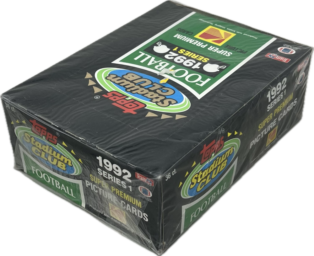 1992 Topps Stadium Club Series 1 Football Wax Box Image 2