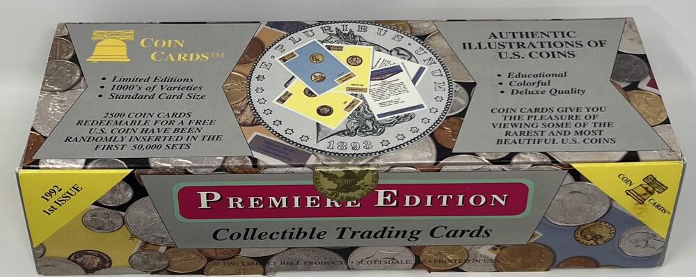 1992 Authentic Illustration Of U.S Coins Unsealed Trading Card Box  Image 1