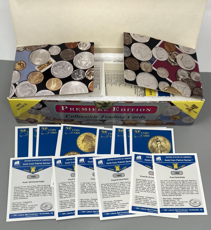 1992 Authentic Illustration Of U.S Coins Unsealed Trading Card Box  Image 3
