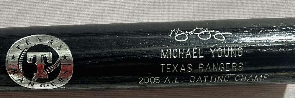 Texas Rangers Michael Young 05 A.L. Batting Champ Baseball Bat  SGA Image 4