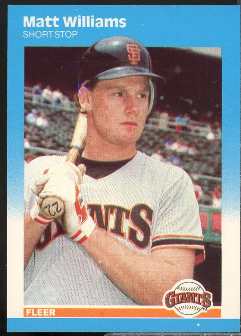Matt Williams Rookie Card 1987 Fleer Update #U129  Image 1