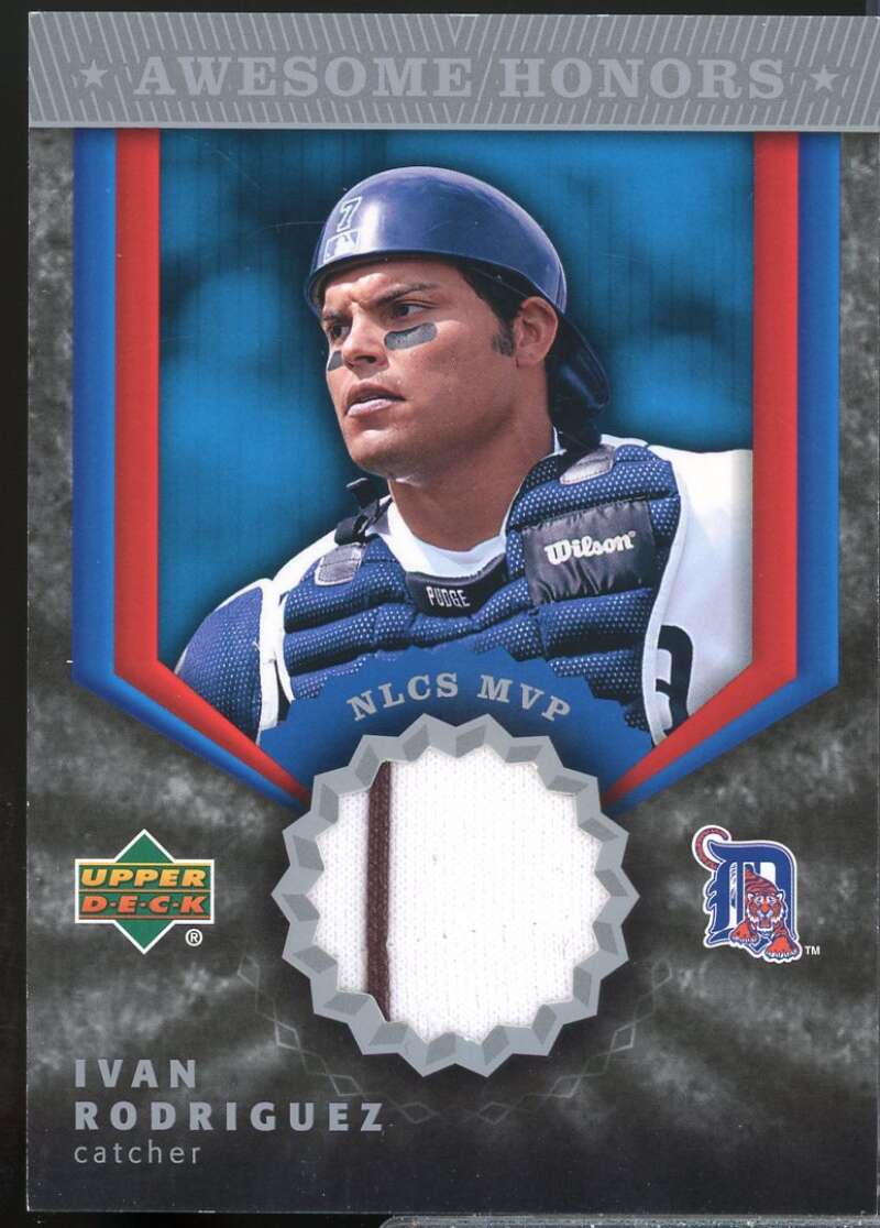 Ivan Rodriguez NLCS MVP Card 2004 Upper Deck Awesome Honors Jersey #IR  Image 1