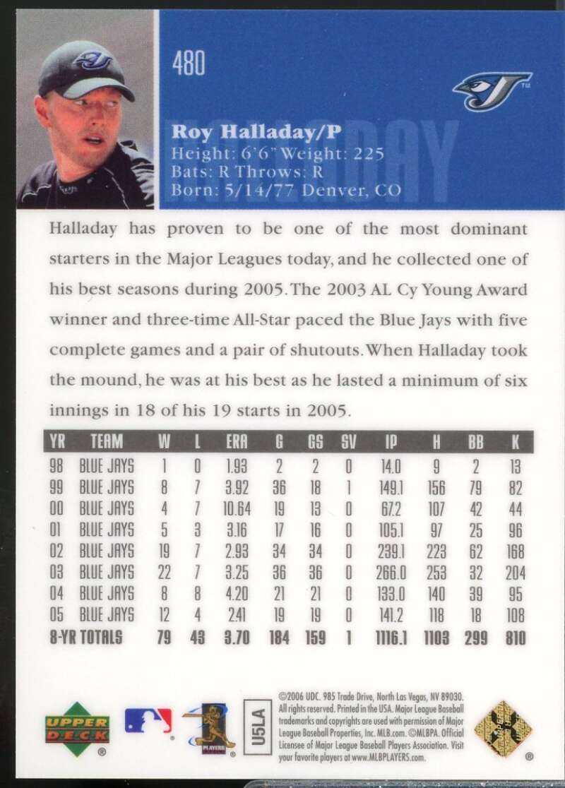 Roy Halladay Card 2006 Upper Deck Special F/X Green #480  Image 2