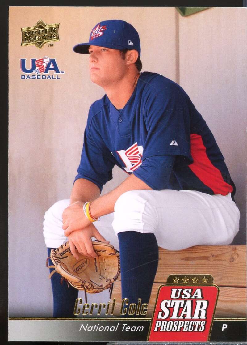 Gerrit Cole Rookie Card 2009 Upper Deck Stars USA Star Prospects #25  Image 1