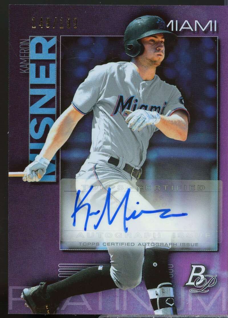 Kameron Misner Card 2020 Bowman Platinum Top Prospect Autographs Purple #TOP86  Image 1