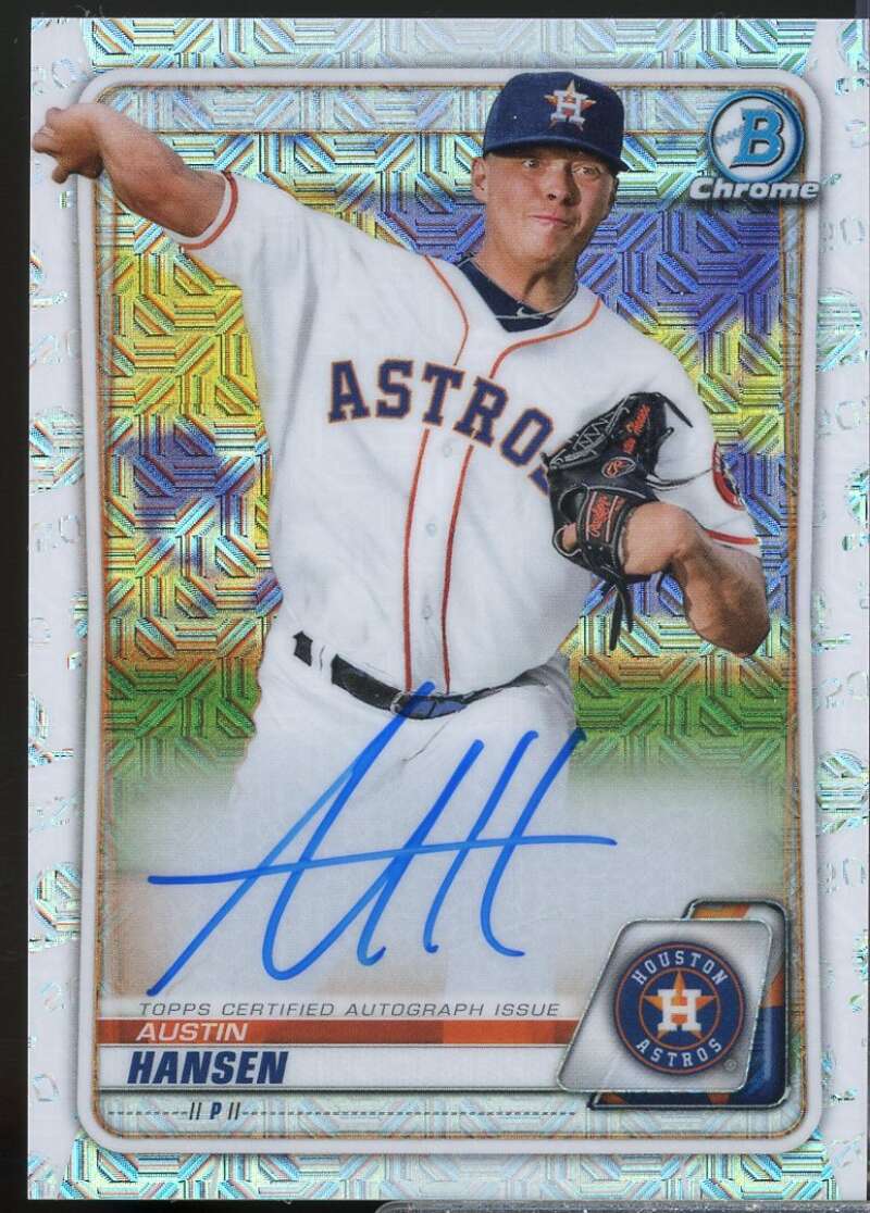 Austin Hansen 2020 Bowman Chrome Mega Box Prospect Autograph Refractors #BCMAAH  Image 1