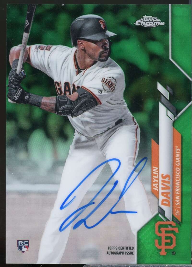 Jaylin Davis Card 2020 Topps Chrome Rookie Autographs Green Refractors #RAJDA  Image 1