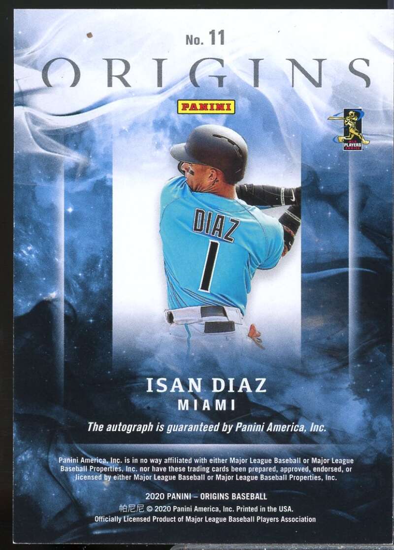 Isan Diaz Card 2020 Panini Origins Signatures #11  Image 2