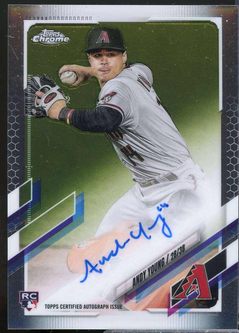 Andy Young Card 2021 Topps Chrome Rookie Autographs #RAAY  Image 1