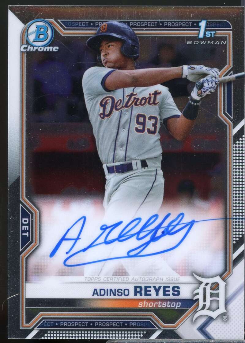 Adinso Reyes Card 2021 Bowman Chrome Prospect Autographs #CPAARE  Image 1