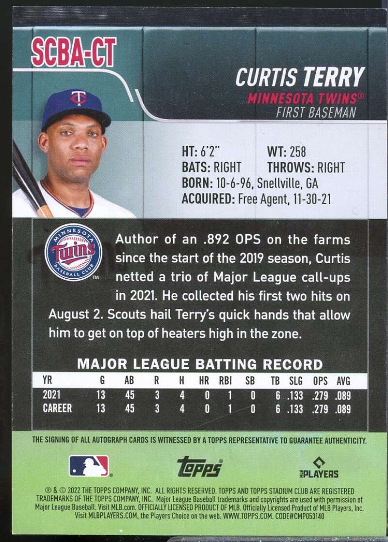 Curtis Terry Card 2022 Stadium Club Autographs #SCBACT  Image 2