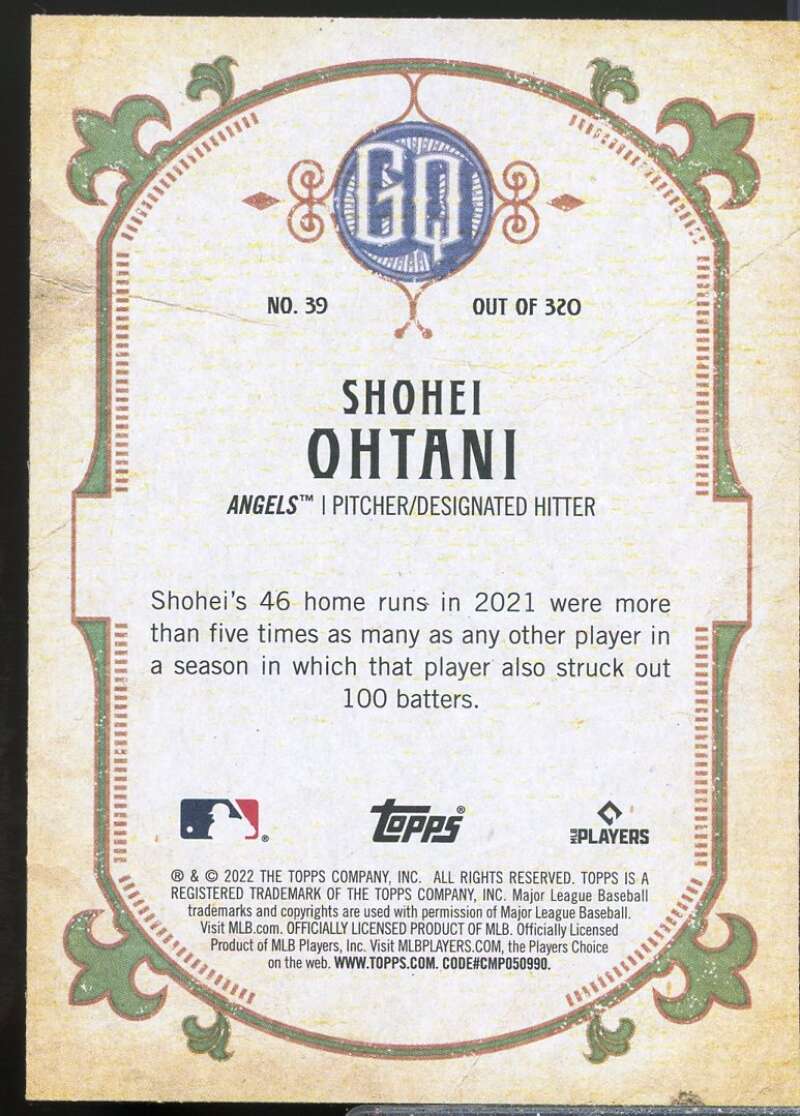 Shohei Ohtani Card 2022 Topps Gypsy Queen #39  Image 2