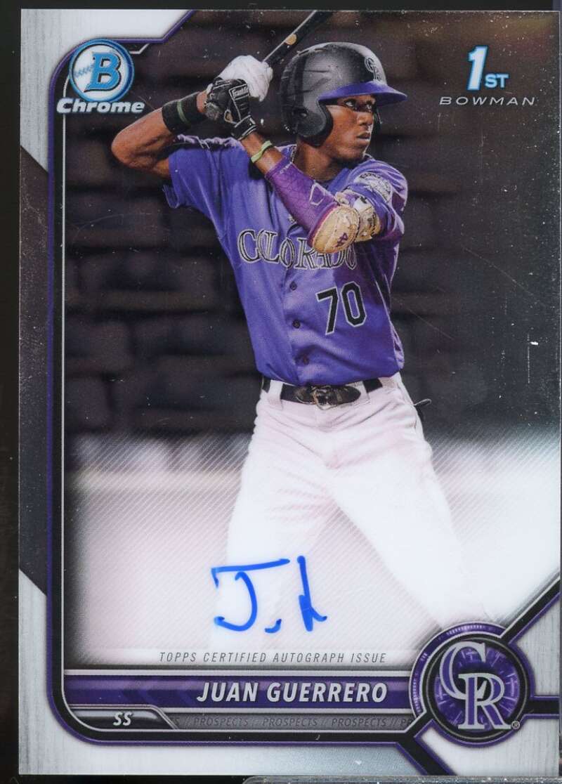 Juan Guerrero Card 2022 Bowman Chrome Prospect Autographs #CPAJGO  Image 1