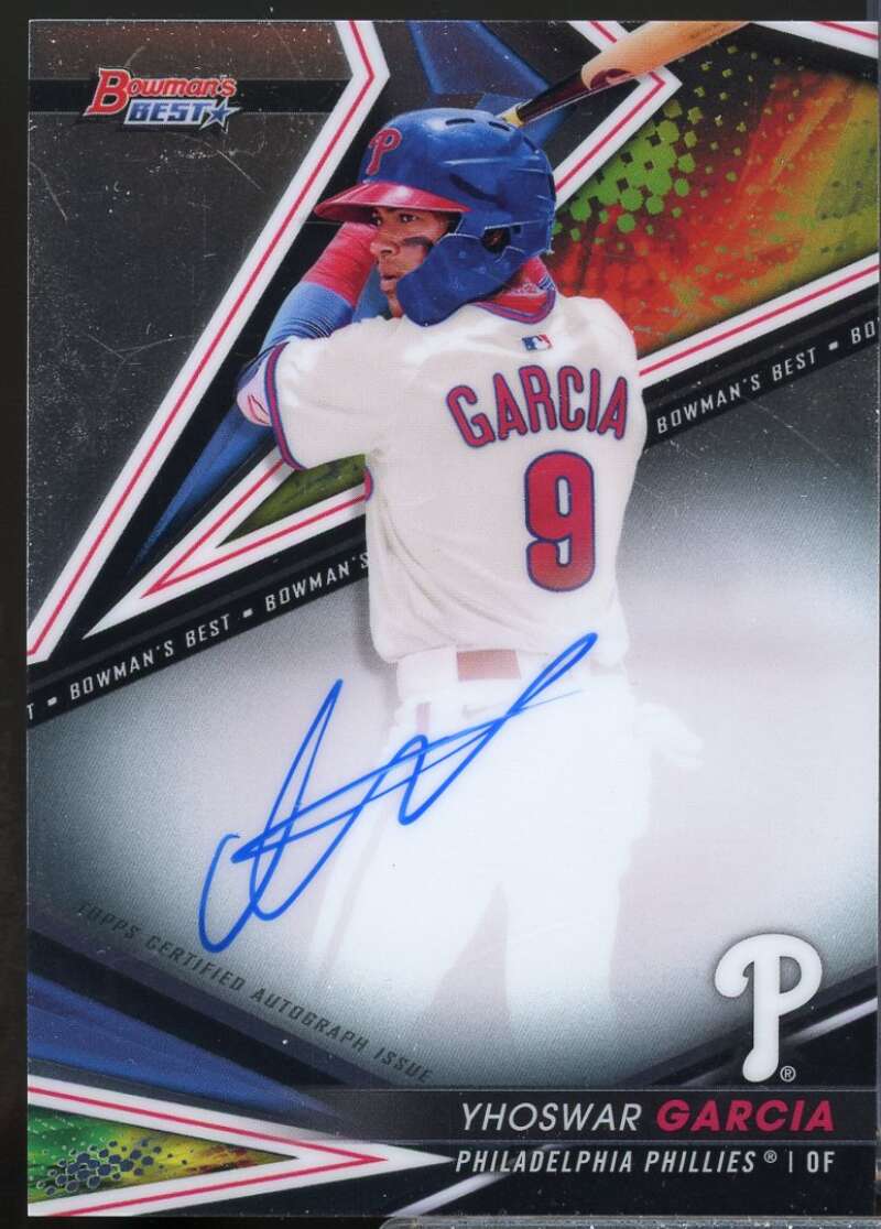 Yhoswar Garcia Card 2022 Bowman's Best Best of '22 Autographs #B22YG  Image 1