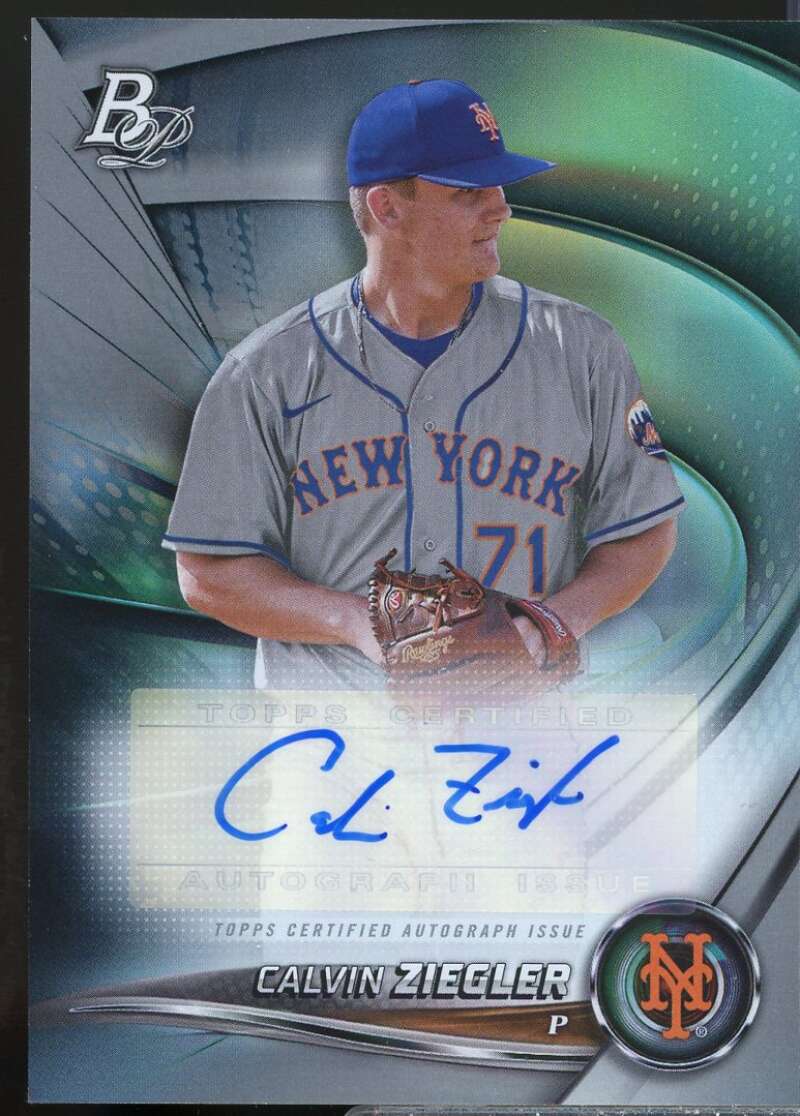 Calvin Ziegler Card 2022 Bowman Platinum Top Prospects Autographs #TOP65  Image 1