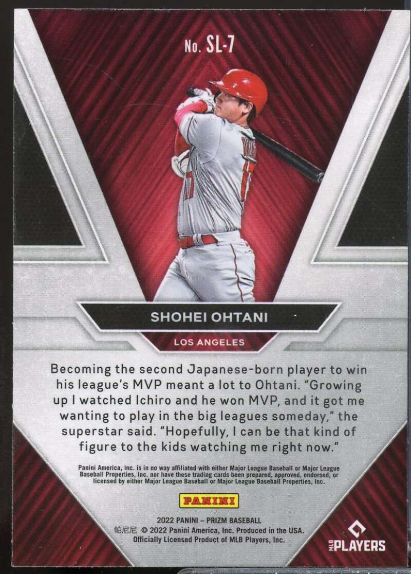 Shohei Ohtani Card 2022 Panini Prizm Sluggers #7  Image 2