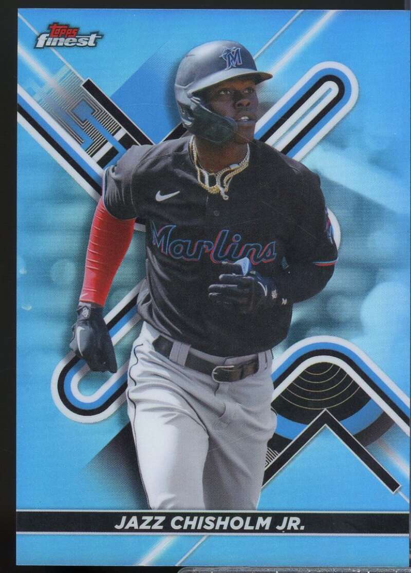 Jazz Chisholm Jr. Card 2022 Finest Sky Blue Refractors #64  Image 1