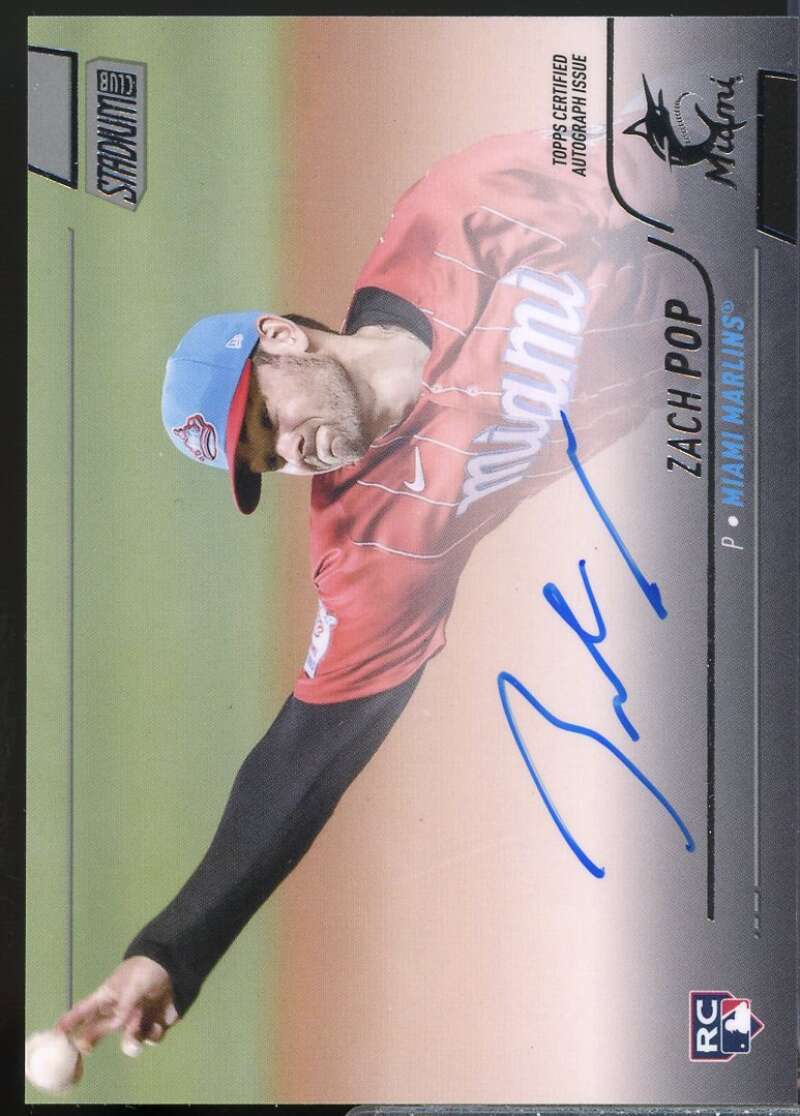 Zach Pop Card 2022 Stadium Club Autographs #SCBAZP  Image 1