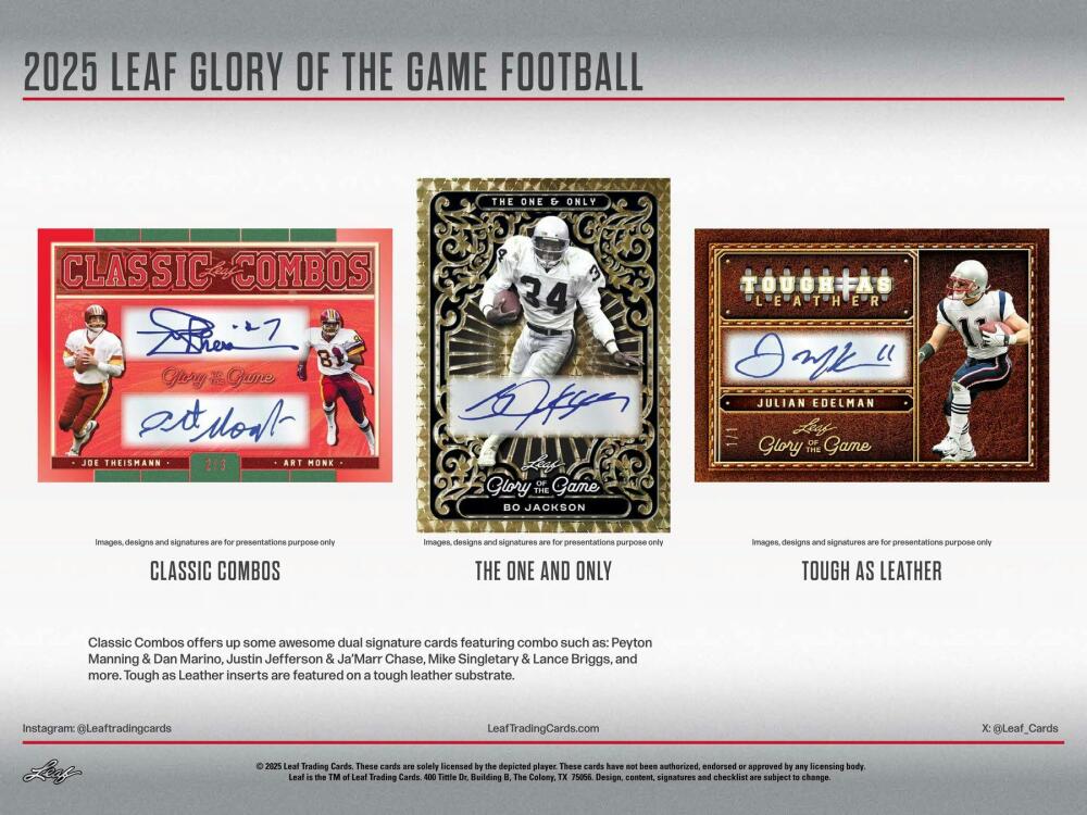 2025 Leaf Glory of the Game Football Hobby Box Image 3