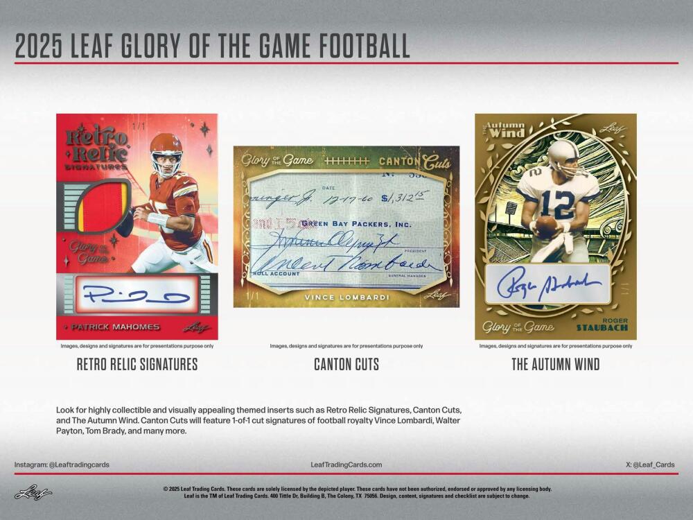 2025 Leaf Glory of the Game Football Hobby Box Image 5