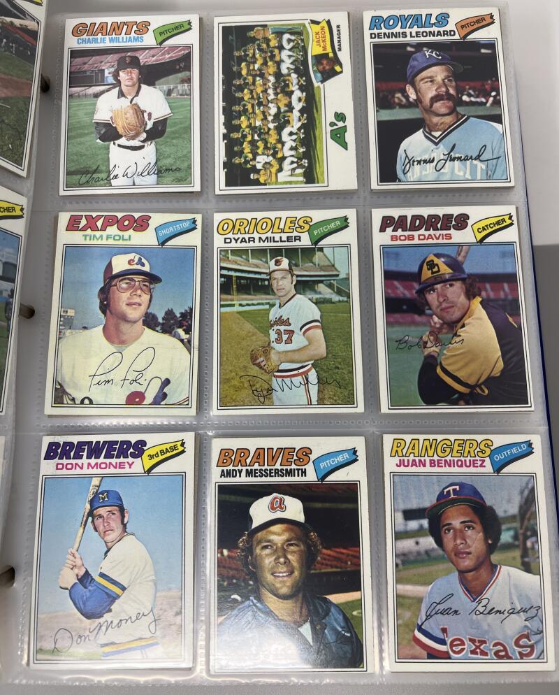 1977 Topps Baseball Complete Binder Set 1-660  Dale Murphy / Andre Dawson RC Image 5
