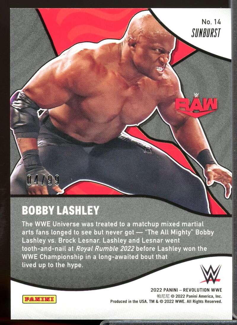 Bobby Lashley Card 2022 Revolution WWE Shock Wave Sunburst #14  Image 2