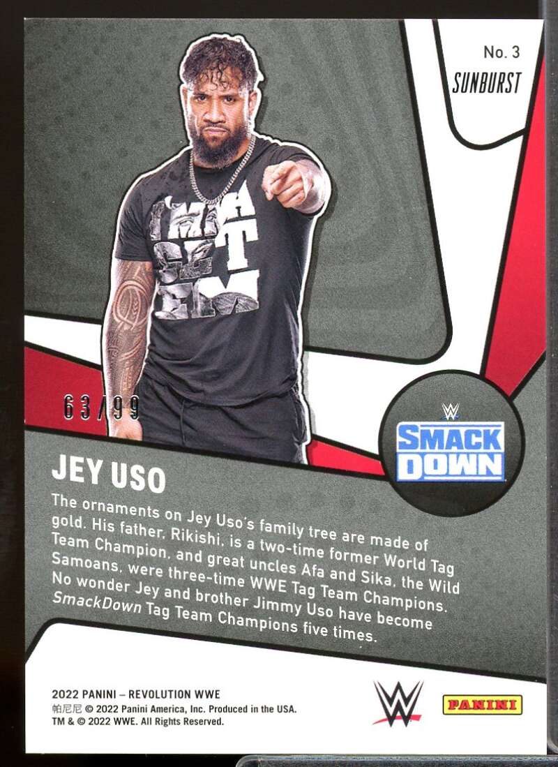 Jey Uso Card 2022 Revolution WWE Supernova Sunburst #3  Image 2