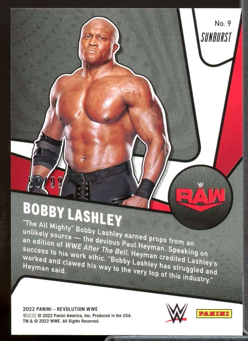 Bobby Lashley Card 2022 Revolution WWE Supernova Sunburst #9  Image 2