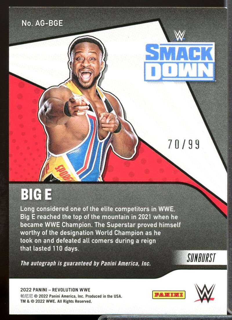 Big E Card 2022 Revolution WWE Autographs Sunburst #AGBGE  Image 2