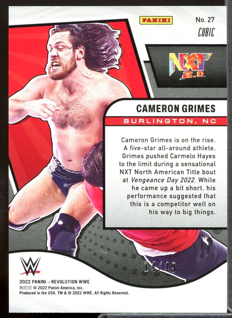 Cameron Grimes Card 2022 Revolution WWE Cubic #27  Image 2