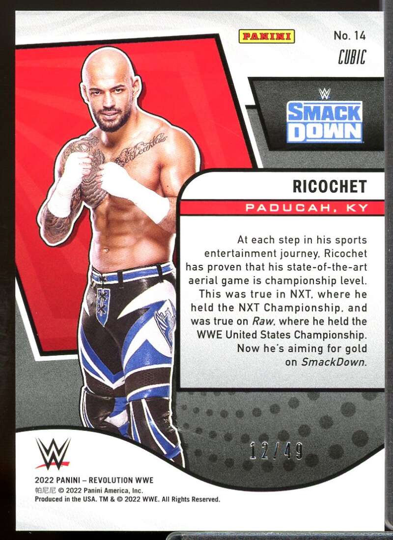 Ricochet Card 2022 Revolution WWE Cubic #14  Image 2