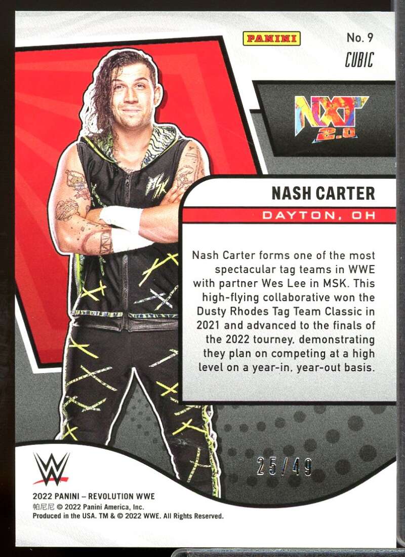 Nash Carter Card 2022 Revolution WWE Cubic #9  Image 2