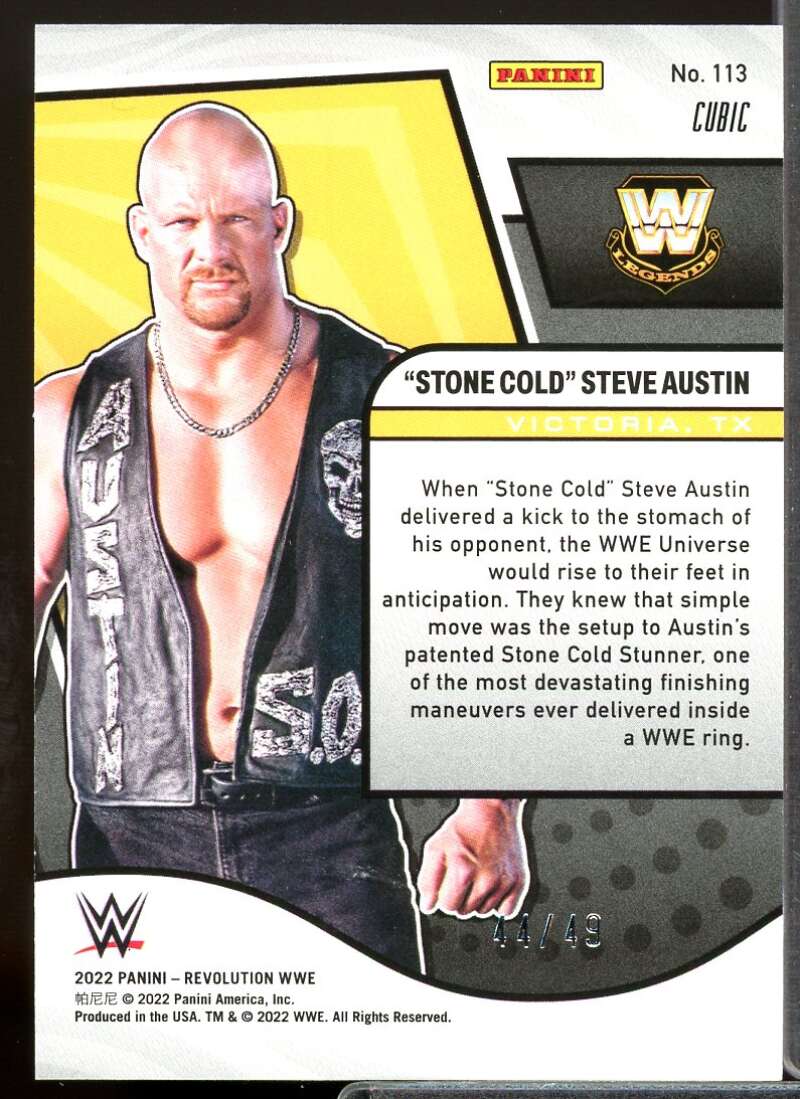Stone Cold Steve Austin Card 2022 Revolution WWE Cubic #113  Image 2