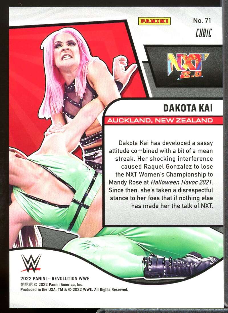 Dakota Kai Card 2022 Revolution WWE Cubic #71  Image 2