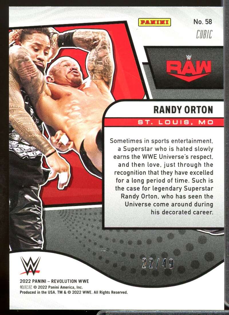 Randy Orton Card 2022 Revolution WWE Cubic #58  Image 2