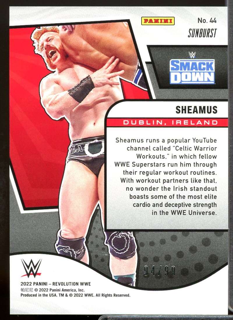 Sheamus Card 2022 Revolution WWE Sunburst #44  Image 2