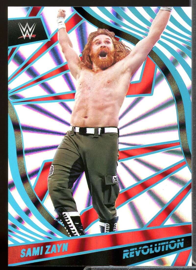Sami Zayn Card 2022 Revolution WWE Sunburst #34  Image 1