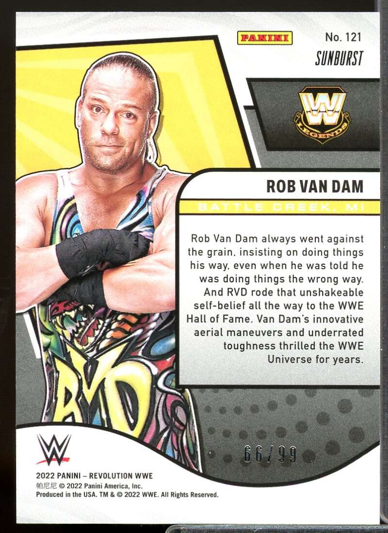 Rob Van Dam Card 2022 Revolution WWE Sunburst #121  Image 2