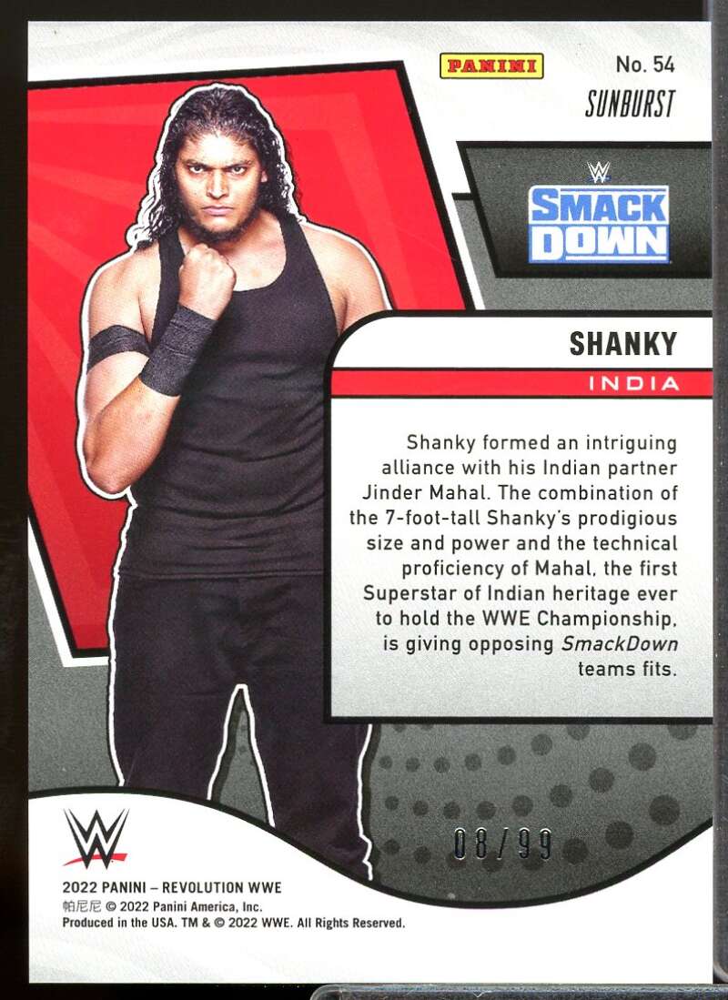 Shanky Card 2022 Revolution WWE Sunburst #54  Image 2