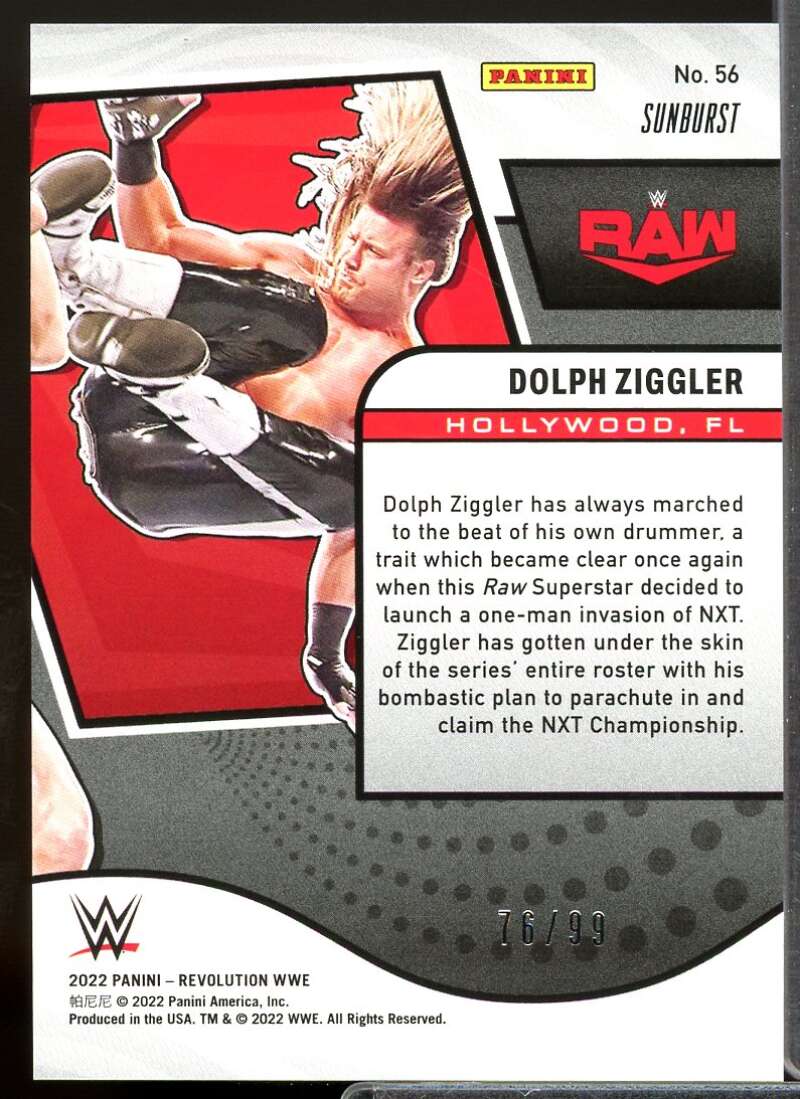 Dolph Ziggler Card 2022 Revolution WWE Sunburst #56  Image 2