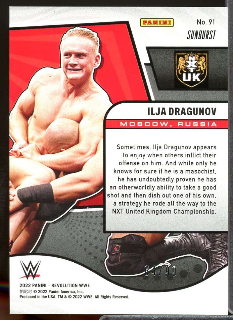 Ilja Dragunov Card 2022 Revolution WWE Sunburst #91  Image 2