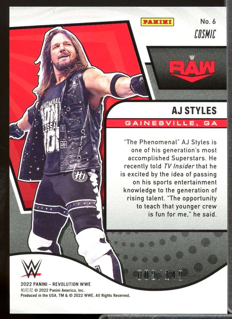 AJ Styles Card 2022 Revolution WWE Cosmic #6  Image 2