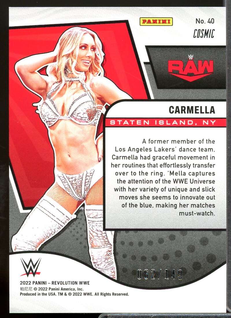 Carmella Card 2022 Revolution WWE Cosmic #40  Image 2