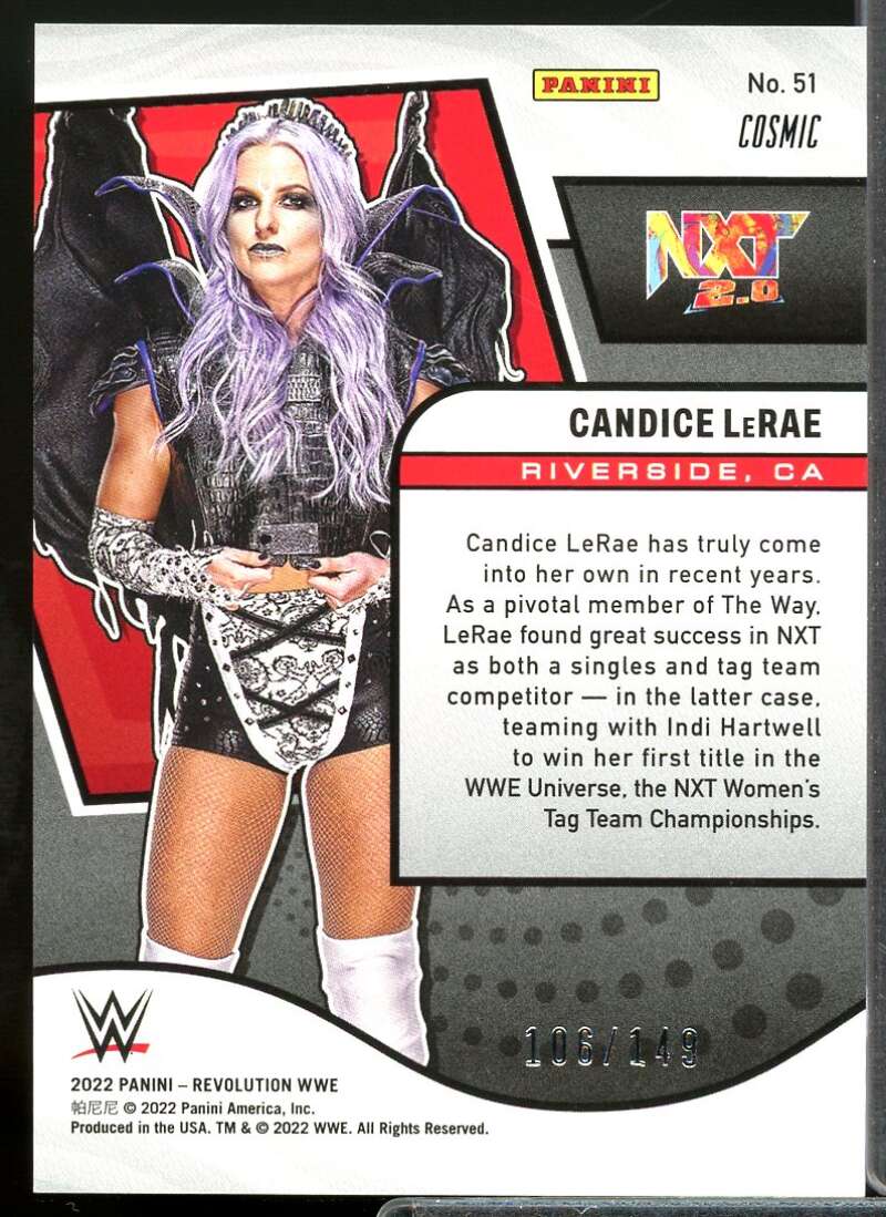Candice LeRae Card 2022 Revolution WWE Cosmic #51  Image 2