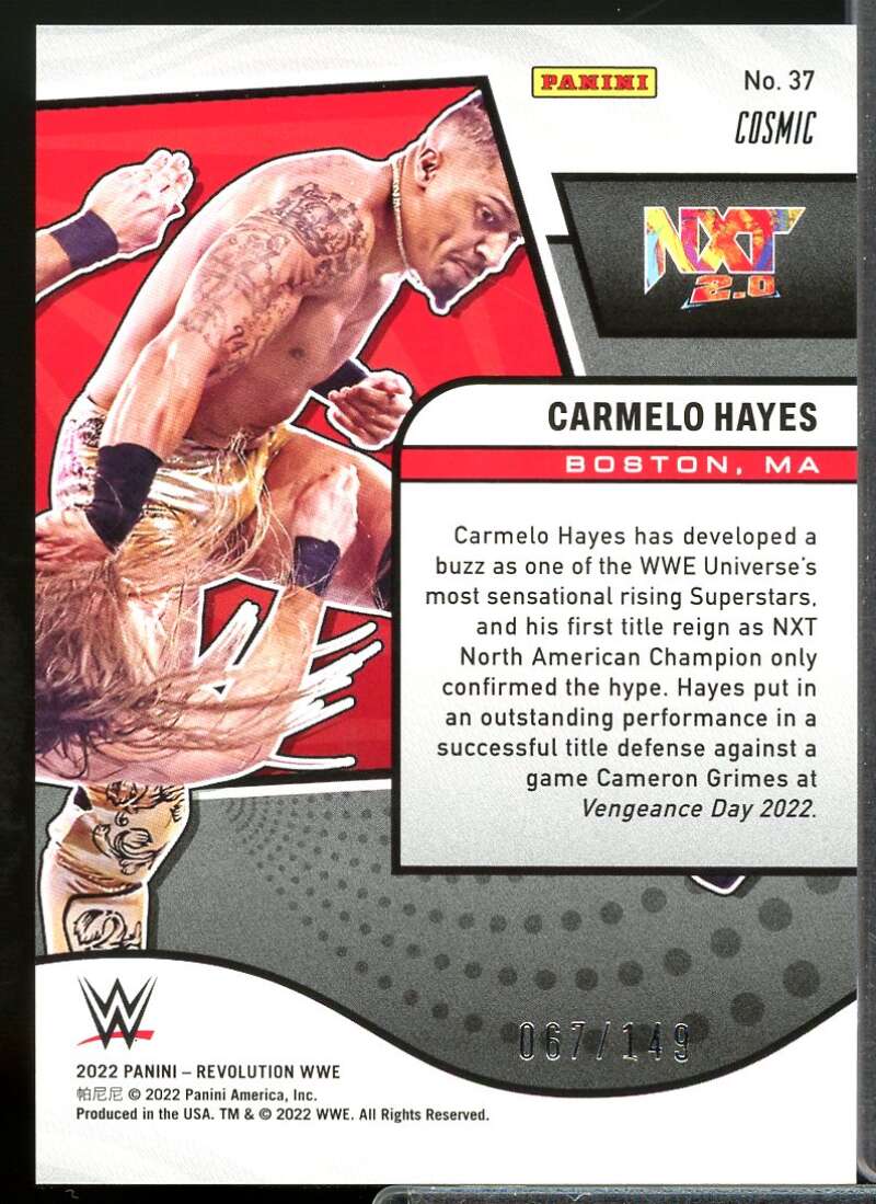 Carmelo Hayes Card 2022 Revolution WWE Cosmic #37  Image 2
