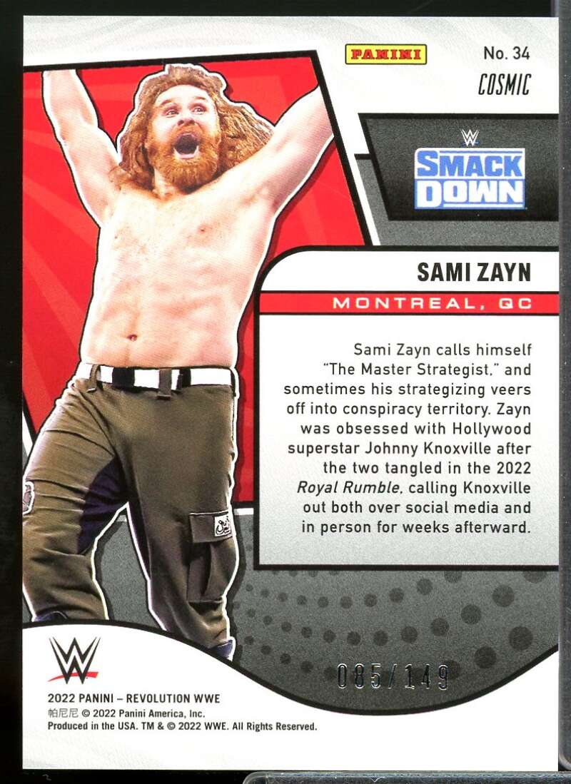 Sami Zayn Card 2022 Revolution WWE Cosmic #34  Image 2