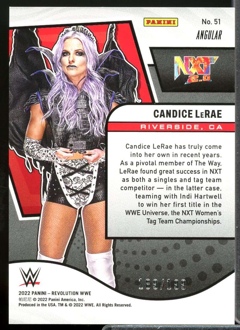 Candice LeRae Card 2022 Revolution WWE Angular #51  Image 2