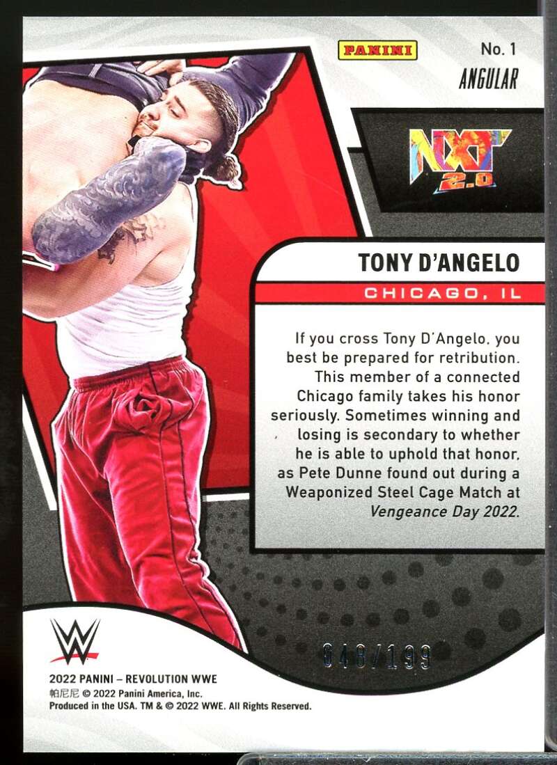 Tony D'Angelo Card 2022 Revolution WWE Angular #1  Image 2