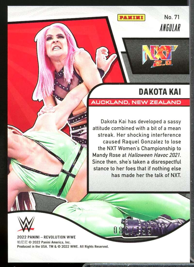 Dakota Kai Card 2022 Revolution WWE Angular #71  Image 2
