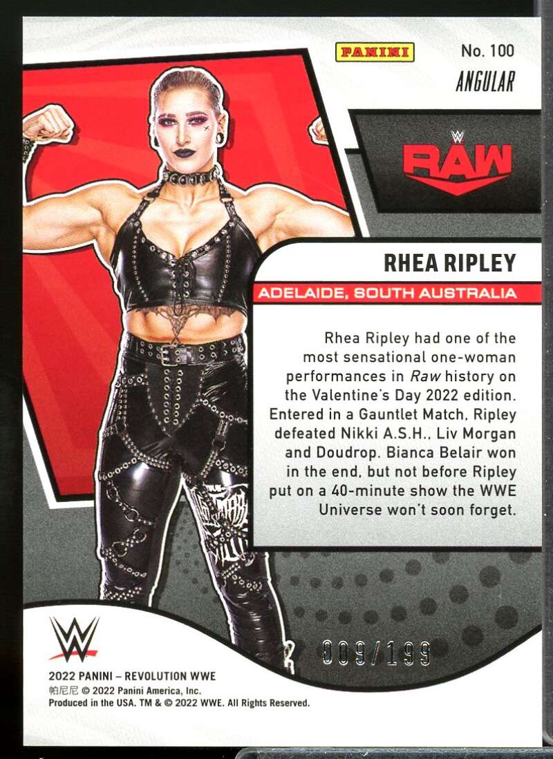 Rhea Ripley Card 2022 Revolution WWE Angular #100  Image 2